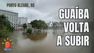 Nível do Guaíba volta a subir em Porto Alegre e temperatura cai, vento frio - 13/05/2024