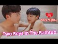 Sexy Night❤️ | Two Boys In The Bathtub | One Night At Hotel | Holiday Routine[Gay Couple Lucas&Kibo]