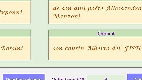 QCM interactif Excel sans code VBA
