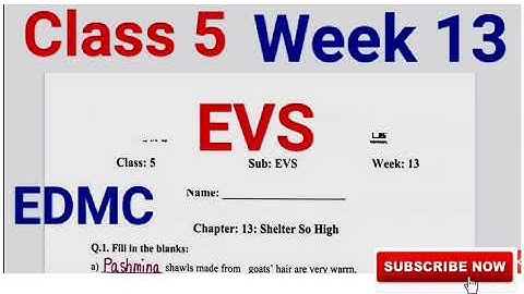 EDMC Class 5 EVS week 13 Worksheet 13 Chapter 13 Looking Around Shelter so high | Class 5th Science