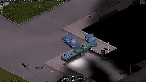 Project Zomboid - Barricaded base with cars guarding sheet ropes