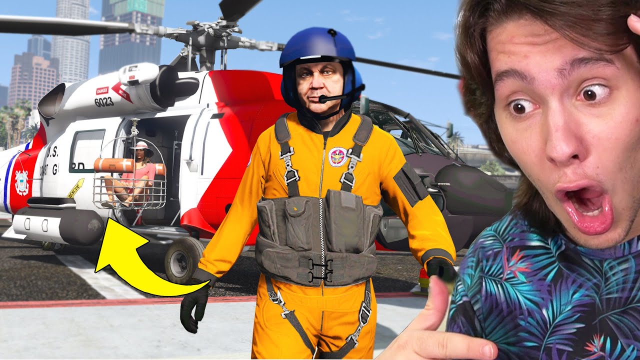JOGANDO GTA 5 COMO UM SALVA-VIDAS DE HELICOPTERO!! (Incrível)
