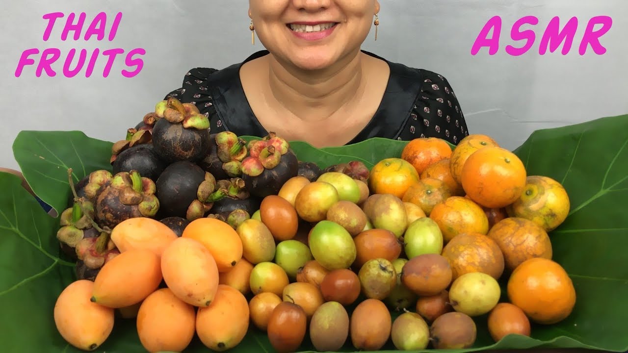 ASMR Thai Fruits | ผลไม้ไทย | Eating Sounds | Light Whispers | Nana Eats
