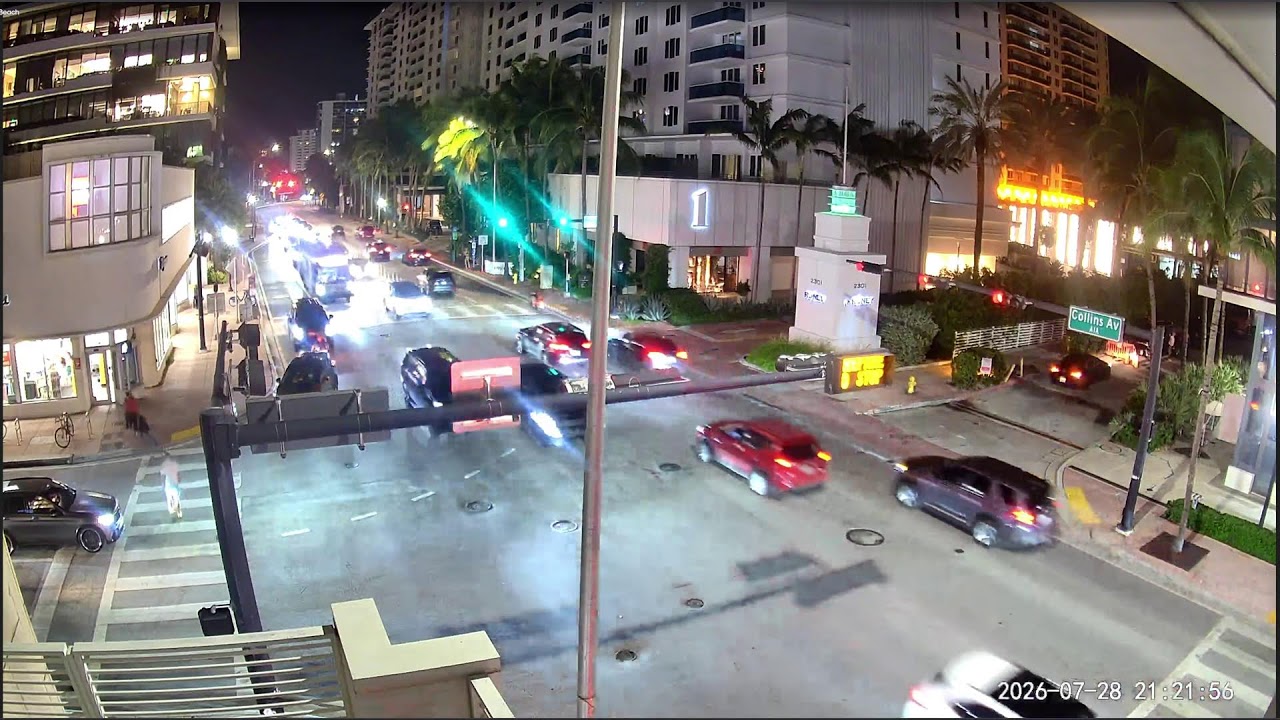 LIVE 4K South Beach Miami – Collins Avenue Street Camera live camera thumbnail