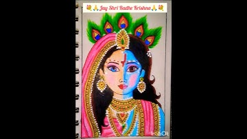 Radha Krishna half face 🙏💐🥹drawing#newyoutuber #trending🥰🌺 #toptrending #viral #viralvideo #art 🎨🖌️