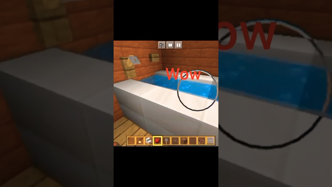 "I made a luxury bathtub🥰 in Minecraft.   