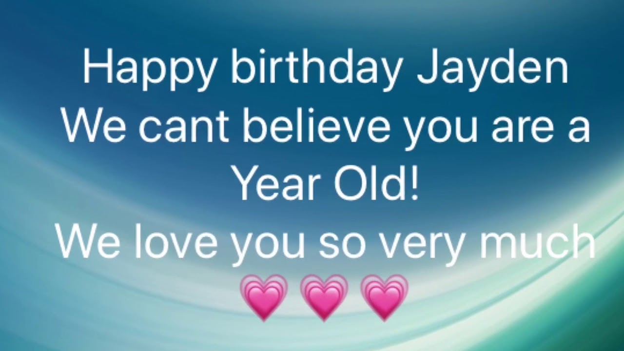 Jayden birthday video 1 year - YouTube