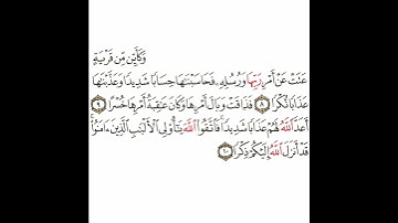 سورة الطلاق 5 القسم الخامس تكرار كيفي من .. وكأين من قرية عتت عن أمر ربها .. إلى ..  إليكم ذكرا