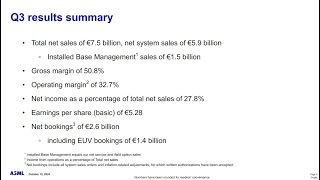 ASML Third Quarter Earnings Recap $ASML