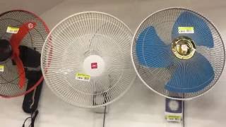 Pedestal, Orbit, Table, And Wall Fans On Display