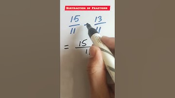 Subtraction of Fractions Same Denominators #maths