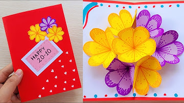 Cách Làm Thiệp 20/10 Đơn Giản | Làm Thiệp 3D Hoa Nở Tặng Mẹ Ngày 20/10 | Vân Handmade