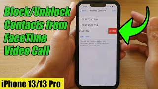 iPhone 13/13 Pro: How to Block/Unblock Contacts from FaceTime Video Call