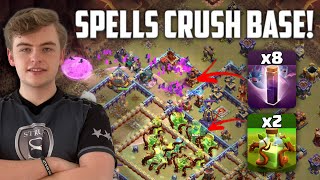 Bat Spells & Overgrowth Spells Take Out The ENTIRE Base! 😱 - Clash of Clans
