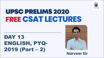 FREE Intensive CSAT Revision | UPSC Prelims 2020 | English Day 13