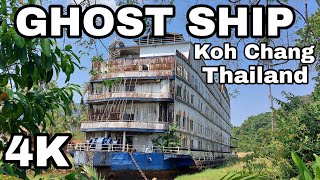 Walking tour of the abandoned hotel “GHOST SHIP” in the jungle | Amazing Koh Chang, Thailand | 4K