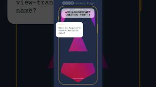 Angular IQ - 14 | view transition name #shorts
