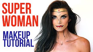 Comic Wonder Woman Makeup Tutorial for Halloween