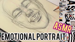 ASMR Not Tutorial How to draw a FACE quickly | Portrait, Fast Sketching