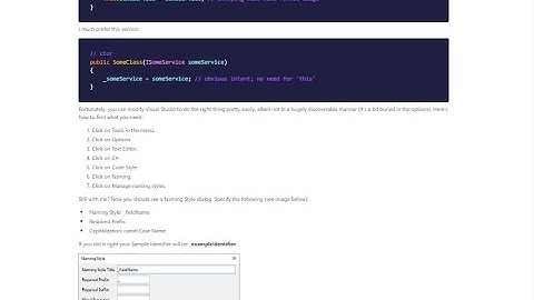 Configure Visual Studio to Name Private Fields with Underscore