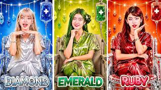 Broke Emerald Vs Rich Ruby Vs Giga Rich Diamond In The Hospital We Built A Secret Rooms