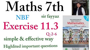 Maths class 7th | exercise 11.3 | ex 11.3 | Q-2-6 | NBF | unit 11 | Mensuration | grade 7