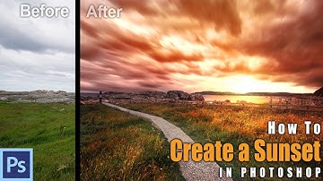 How to CREATE A SUNSET in Photoshop - Example: Northern Ireland | Photoshop Tutorial