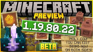 1.19.80.22 OUT NOW ! ✅ Edit Signs & NEW Sculk 🍌 Minecraft Bedrock Preview BETA ✅Changelog