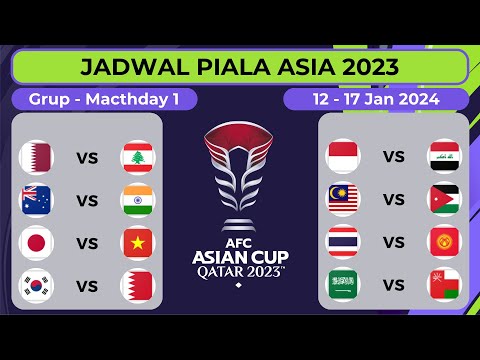 Jadwal Piala Asia 2023 Qatar Pekan ke 1 - Timnas Indonesia vs Irak - Piala Asia Senior 2023