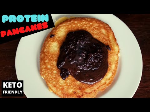 The GREATEST low carb Protein Pancakes with 6 ingredients (Keto Friendly)