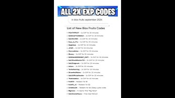 All 2x EXP codes in Blox Fruits!