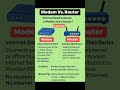 Modem Vs Router || Difference between modem and router #foryou #networking #computerscience #isp