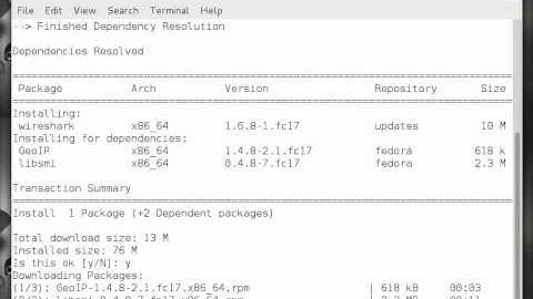 installing wireshark on fedora Linux