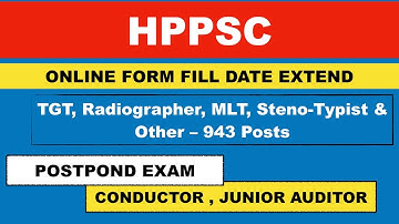 HPPSC Conductor and Junior Auditor Exam Dates Postpond | HPPSC Online form fill Date Extend 2020 |