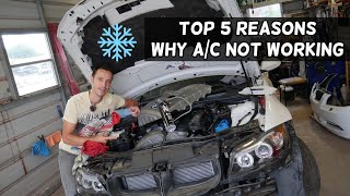 WHY AC AIR CONDITIONER DOES NOT WORK AND BLOWS HOT AIR ON BMW E90 E91 E92  E93 - YouTube