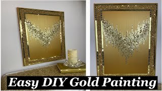 Glorious Gold DIY Painting with Crushed Glass and Glitter