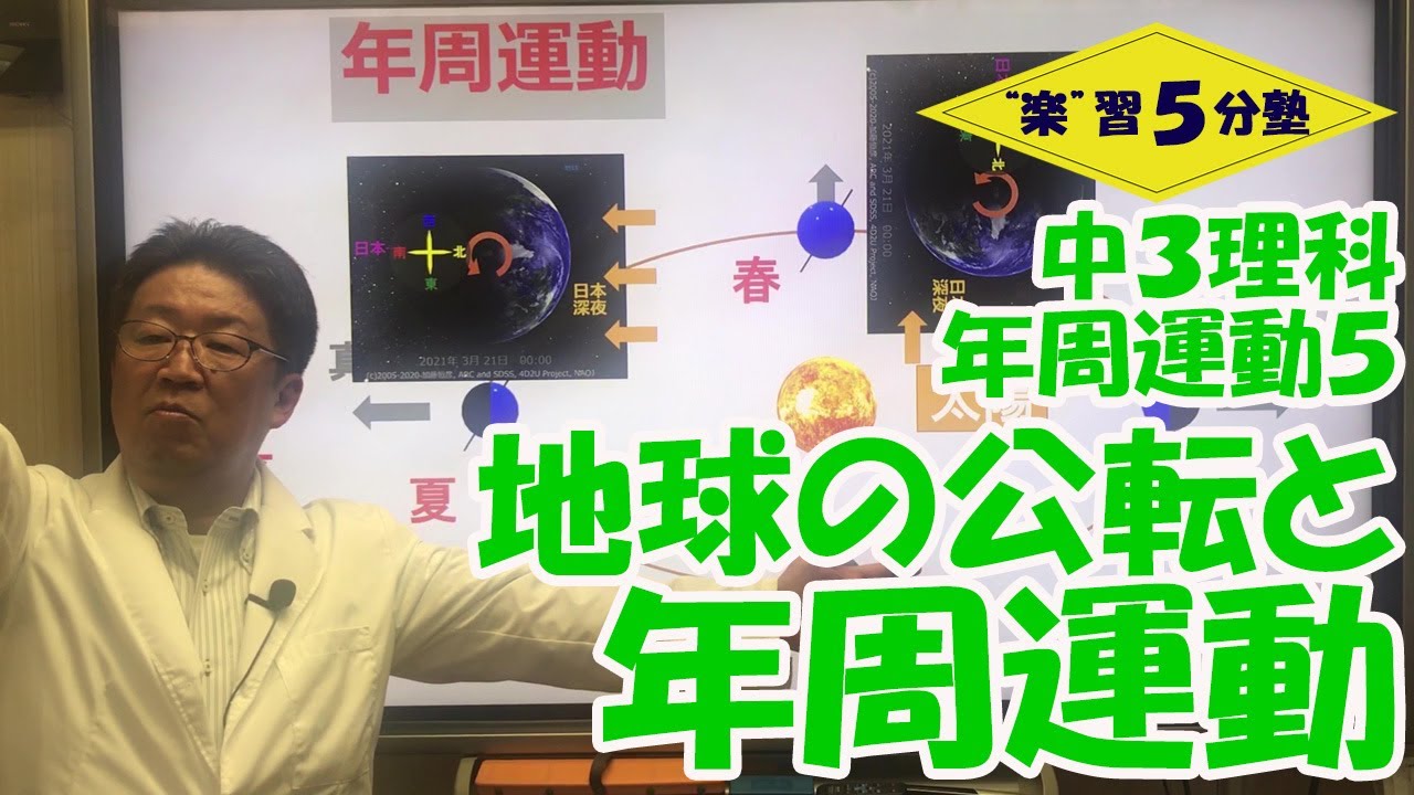 中3理科 天体】年周運動5 「地球の公転と年周運動（さそり座