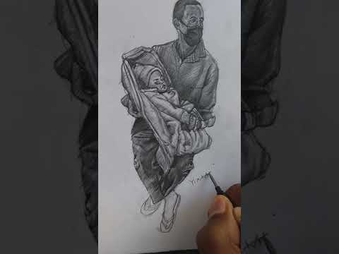 drawing realistic portrait of strangers on subway without permission