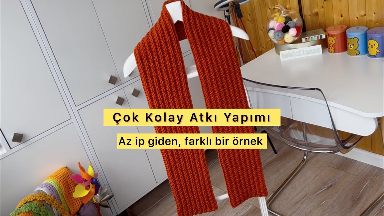 Çok Kolay Şiş Örgüsü Atkı Yapımı 