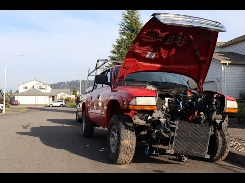 Dodge Dakota Engine Swap - Installation - YouTube