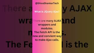 What is jQuery Ajax  in Asp.Net MVC? @ShivaShankarTech #csharp #developers #dotnet