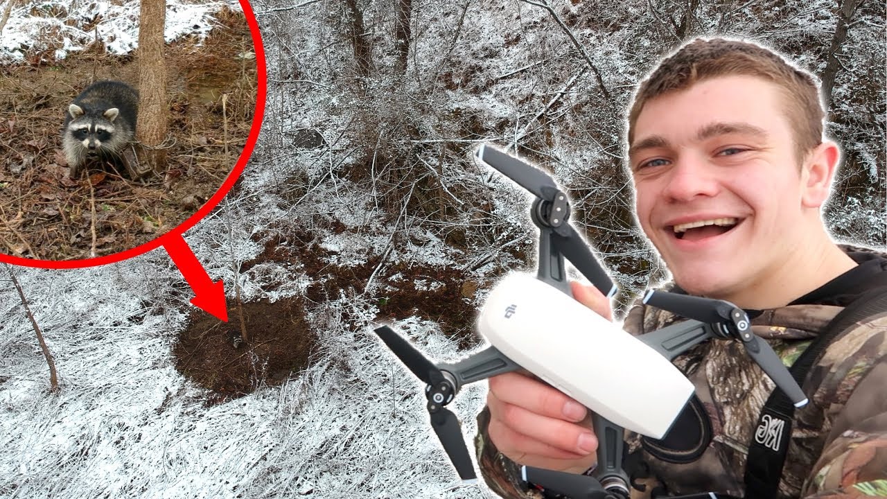 kendal grey sandstone TRAPPING WITH A DRONE! *Raccoon Caught*