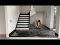 How do install a new style of granite stairs a new design for the stairs
