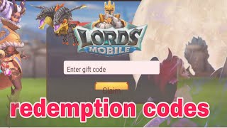 lords mobile redemption codes 😍💞💖😜