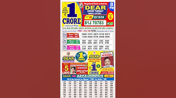 Lottery result 8:00 pm 22/10/24