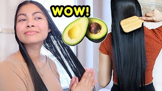 I Left AVOCADO OIL in my hair for 24 HOURS & THIS HAPPENED! *before & after results*