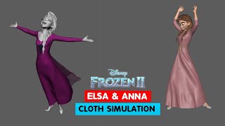 Frozen 2 |  Elsa and Anna Cloth Simulation Rig |  Erik Eulen | @3DAnimationInternships