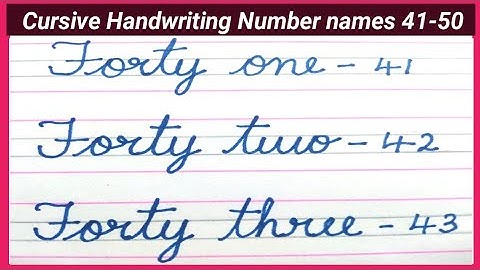 Number names from 41-50 in cursive handwriting | Handwriting practice | Micro Learning