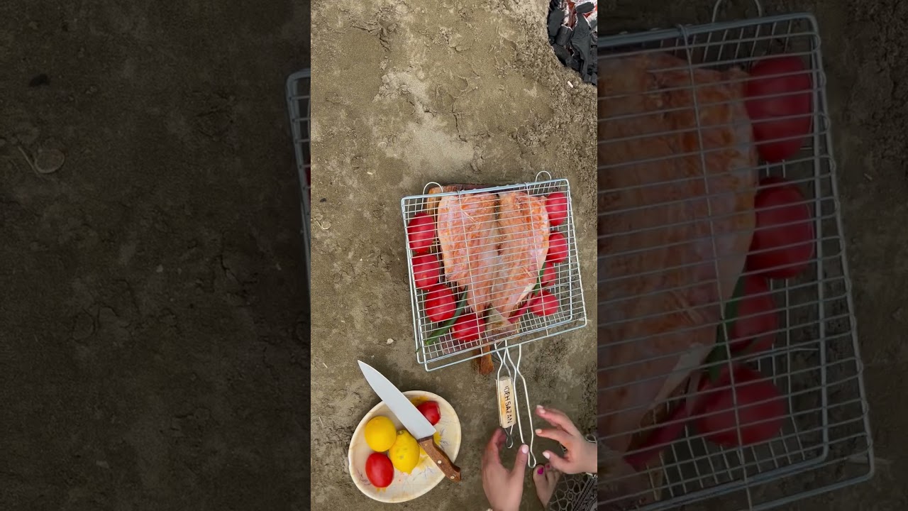 Grill fish on beach🐟 Watch the full video on the channel