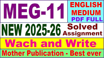 MEG 11 solved assignment 2025-26 in English || meg 11 solved assignment 2026 || ignou meg11